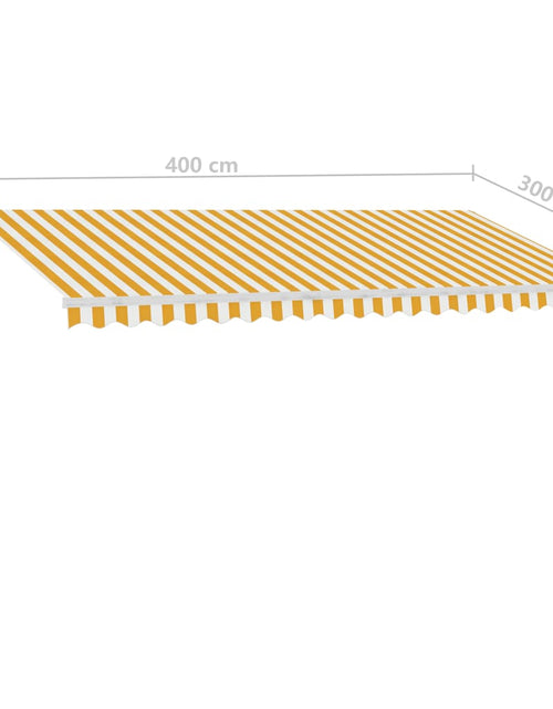 Încărcați imaginea în vizualizatorul Galerie, Copertină retractabilă manual, galben/alb, 400x300 cm
