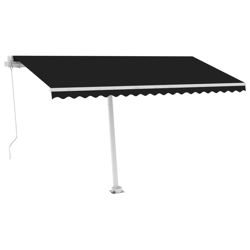 Copertină retractabilă manual cu LED, antracit, 400x300 cm