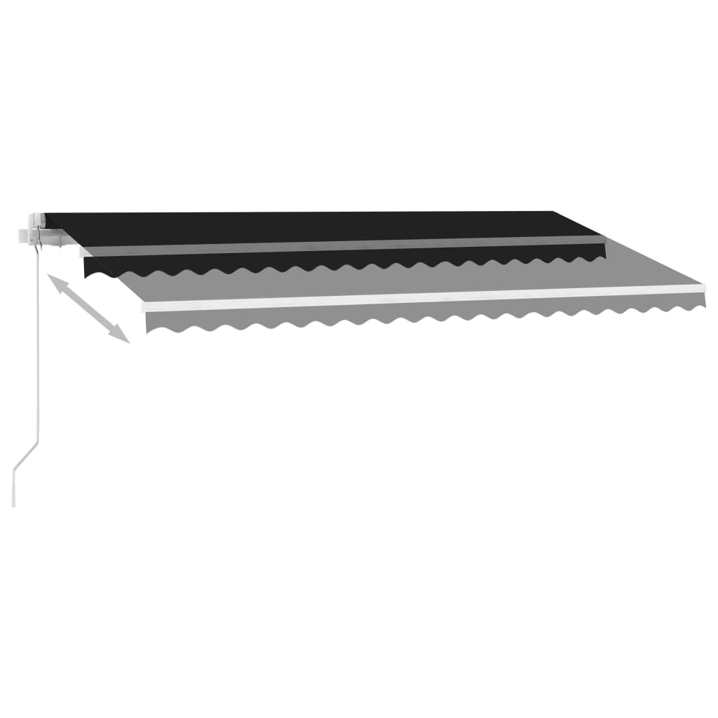 Copertină retractabilă manual cu LED, antracit, 400x300 cm