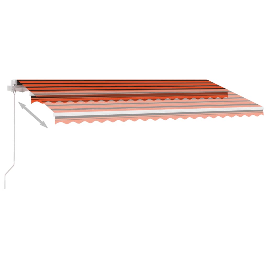 Copertină retractabilă manual cu LED portocaliu&maro 400x300 cm