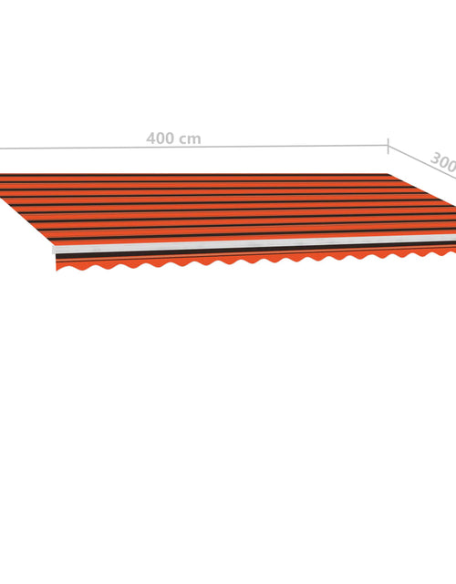 Încărcați imaginea în vizualizatorul Galerie, Copertină retractabilă manual cu LED portocaliu&amp;maro 400x300 cm
