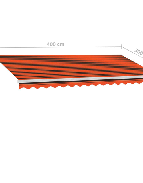 Încărcați imaginea în vizualizatorul Galerie, Copertină autonomă retractabilă automat oranj&amp;maro, 400x300 cm
