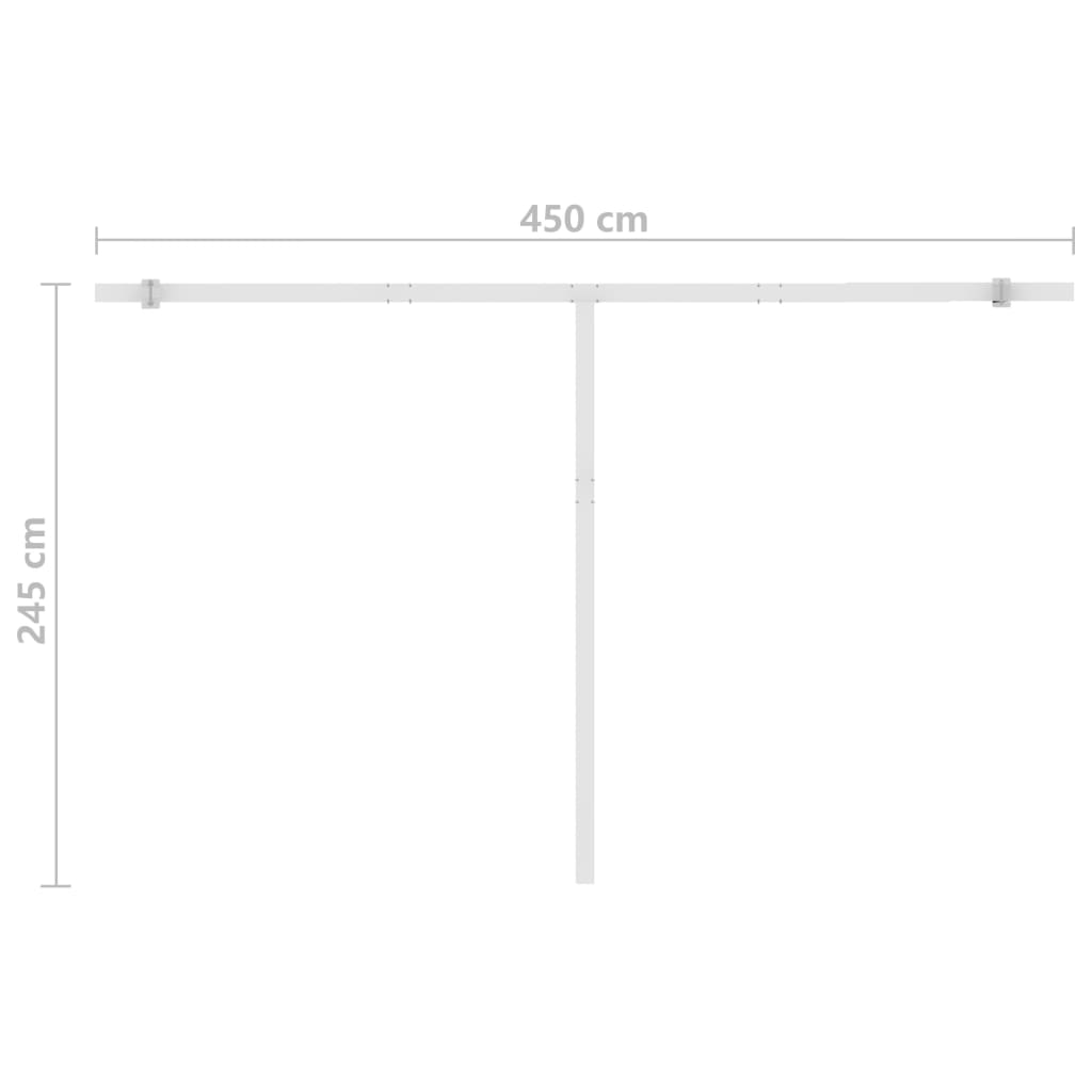 Copertină autonomă retractabilă manual, galben/alb, 450x300 cm