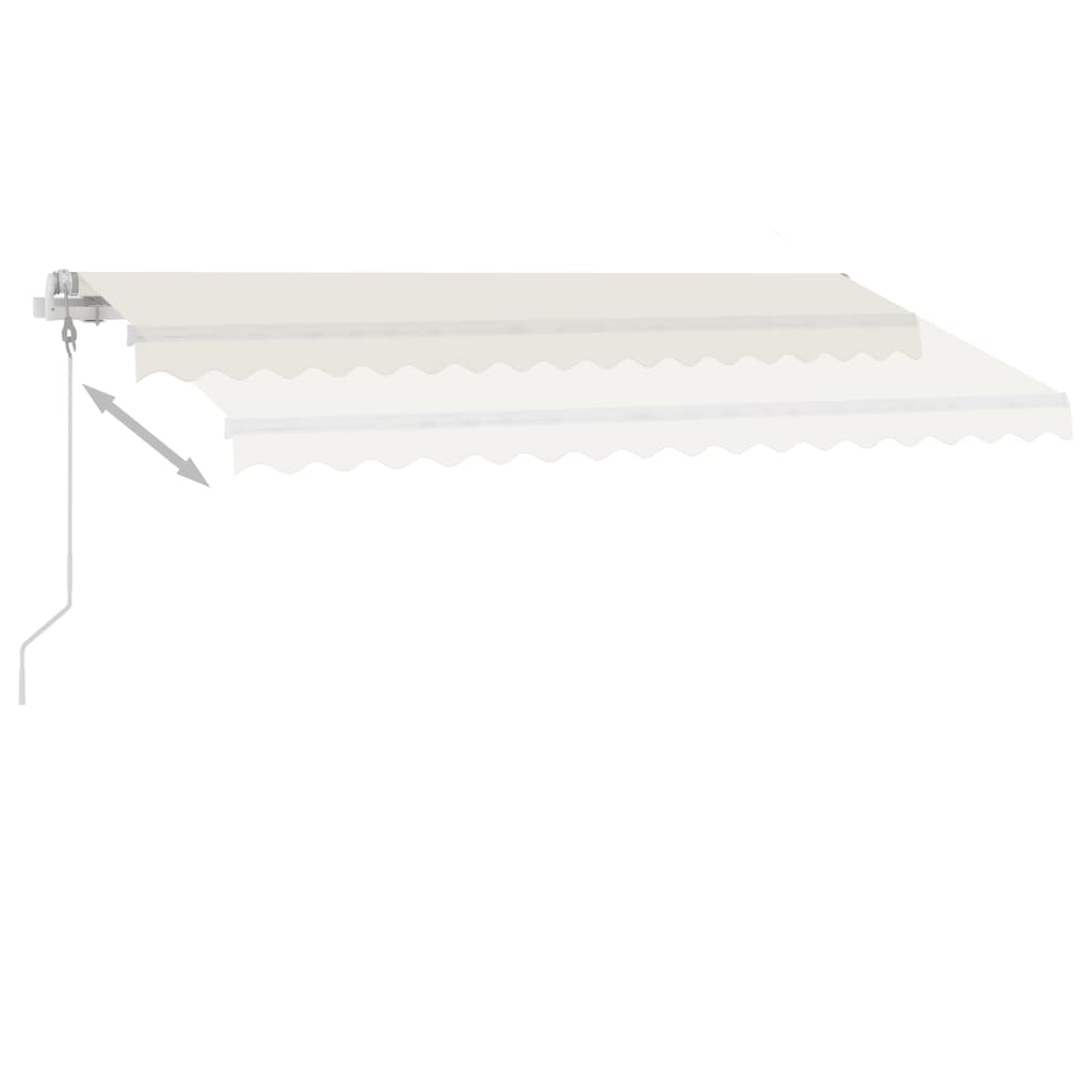 Copertină automată cu senzor vânt & LED, crem, 450x300 cm