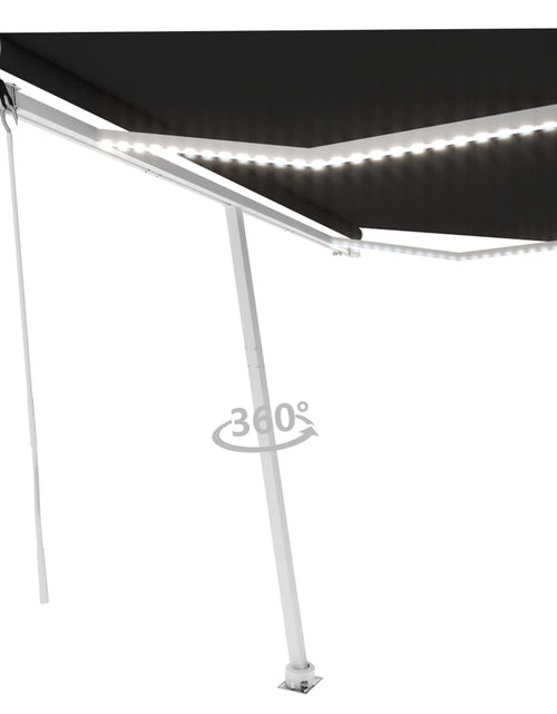 Încărcați imaginea în vizualizatorul Galerie, Copertină automată cu senzor vânt &amp; LED, antracit, 450x300 cm

