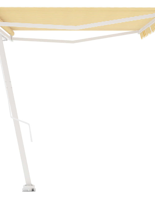 Încărcați imaginea în vizualizatorul Galerie, Copertină autonomă retractabilă manual, galben/alb, 500x300 cm
