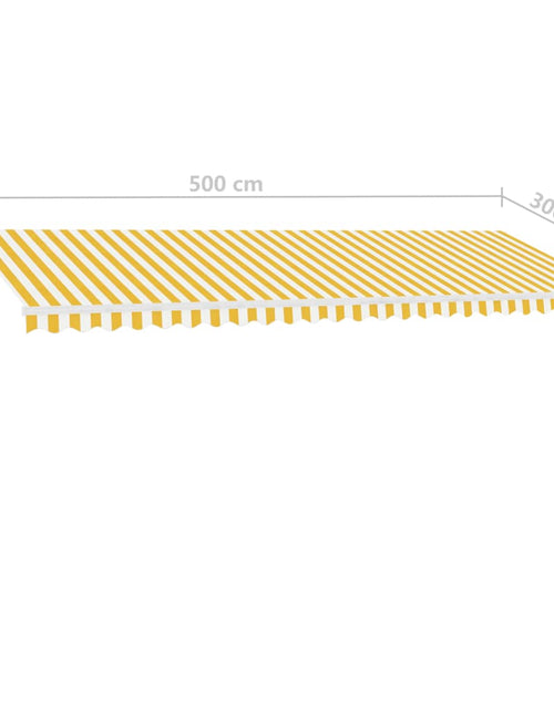 Încărcați imaginea în vizualizatorul Galerie, Copertină autonomă retractabilă manual, galben/alb, 500x300 cm
