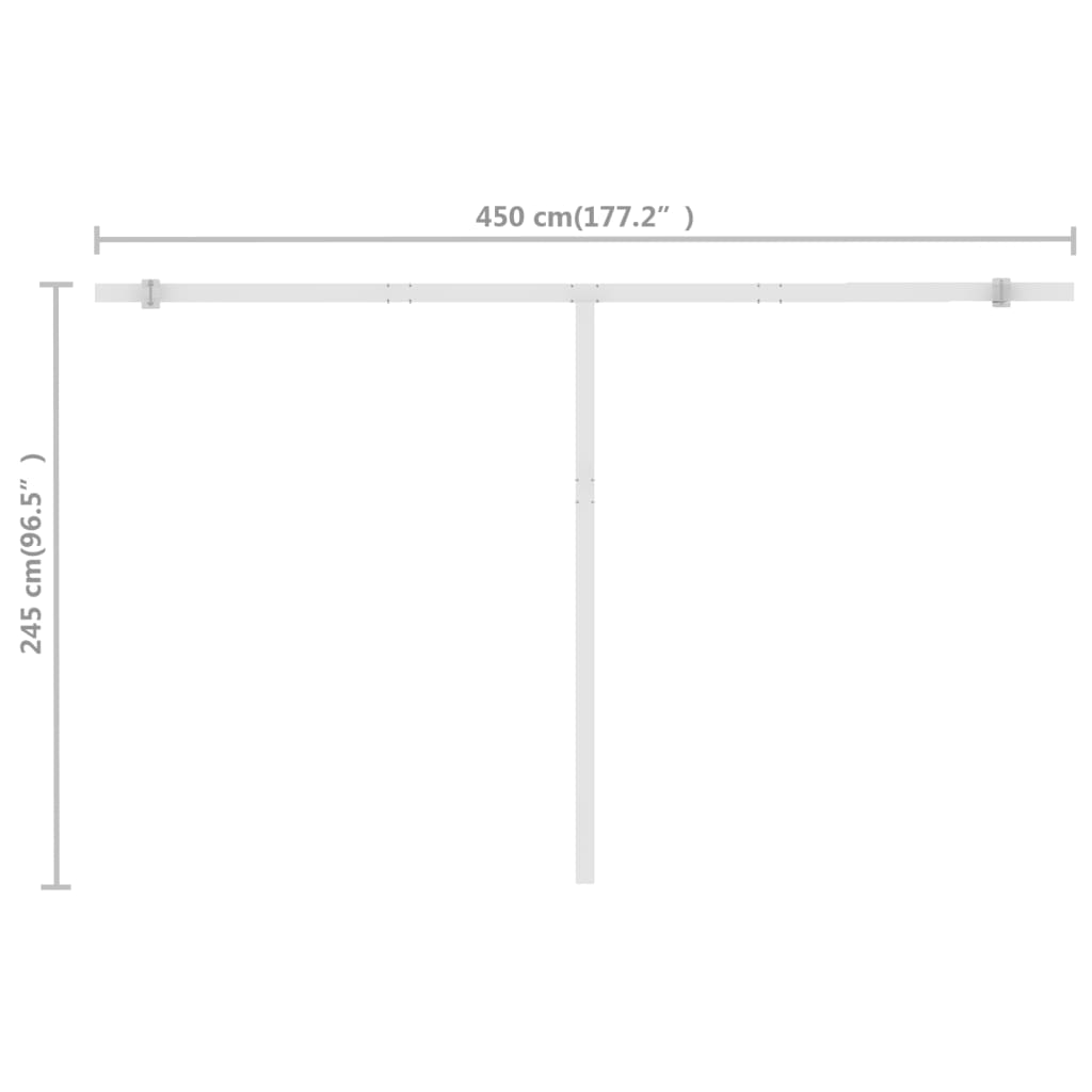 Copertină autonomă retractabilă manual, antracit, 500x300 cm