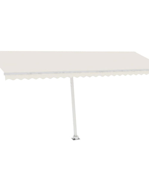 Încărcați imaginea în vizualizatorul Galerie, Copertină retractabilă manual cu LED, crem, 500x300 cm
