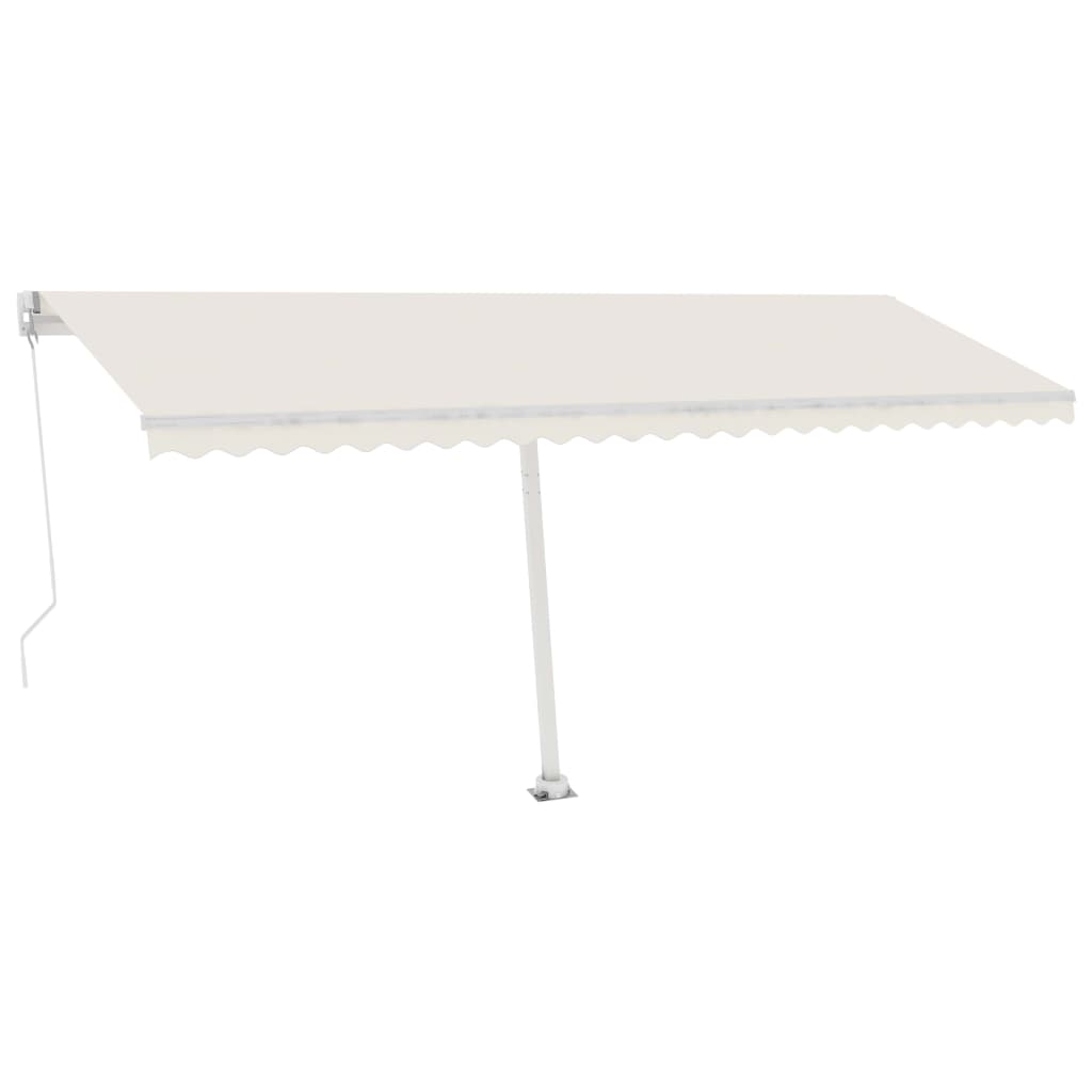 Copertină retractabilă manual cu LED, crem, 500x300 cm