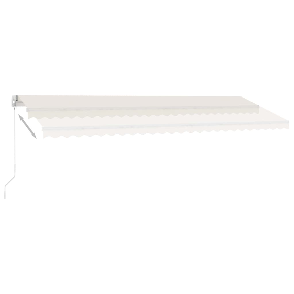 Copertină retractabilă manual cu LED, crem, 500x300 cm