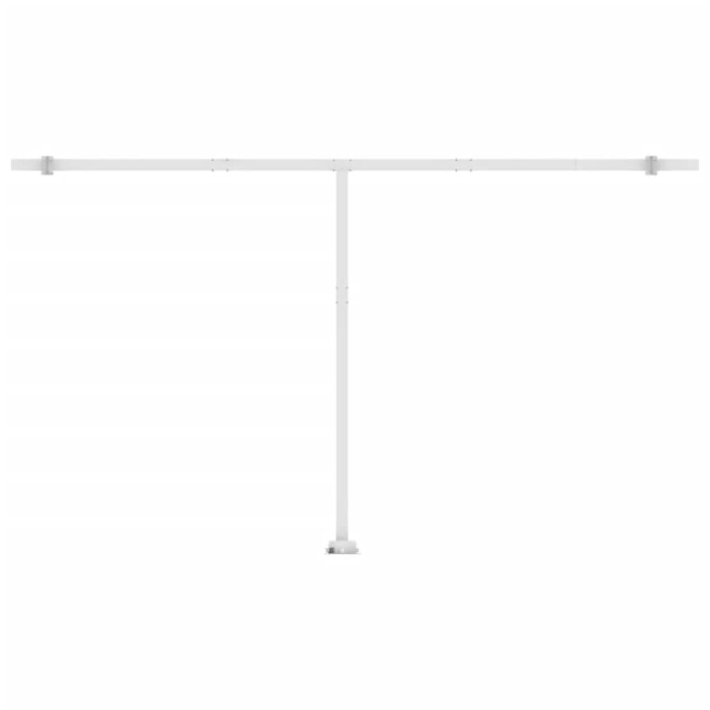 Copertină retractabilă manual cu LED, galben și alb, 500x300 cm