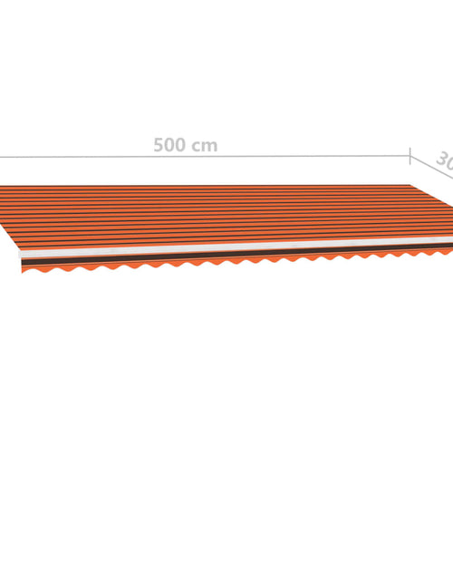 Încărcați imaginea în vizualizatorul Galerie, Copertină retractabilă manual cu LED portocaliu&amp;maro 500x300 cm
