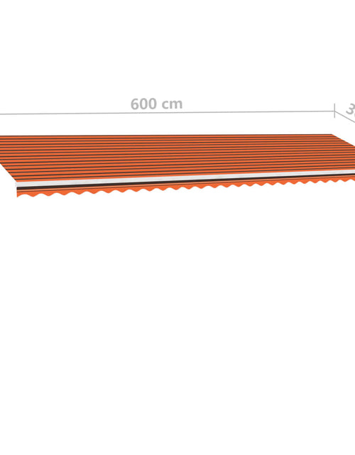 Загрузите изображение в средство просмотра галереи, Copertină retractabilă manual, portocaliu/maro, 600x300 cm
