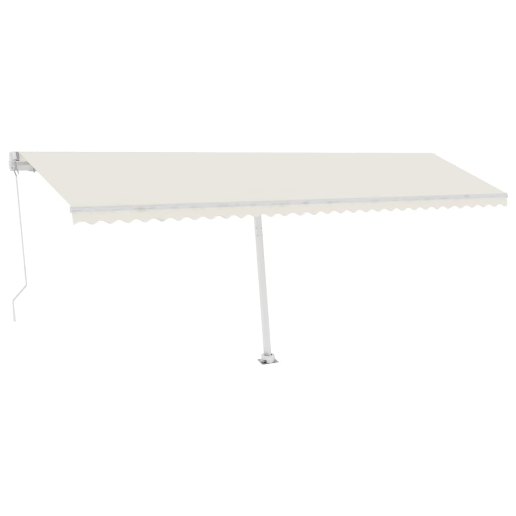 Copertină retractabilă manual cu LED, crem, 600x300 cm