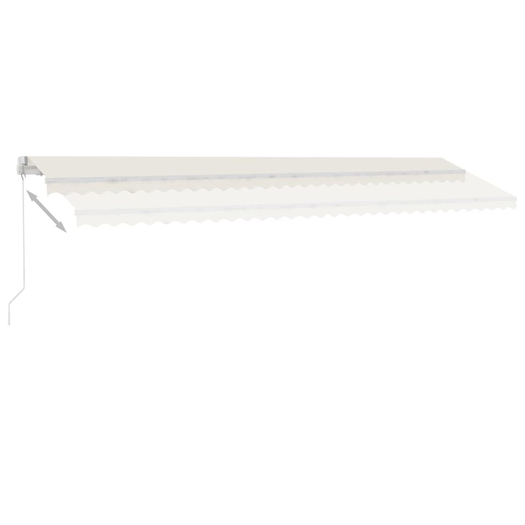 Copertină retractabilă manual cu LED, crem, 600x300 cm