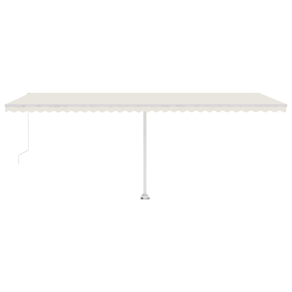 Copertină retractabilă manual cu LED, crem, 600x300 cm