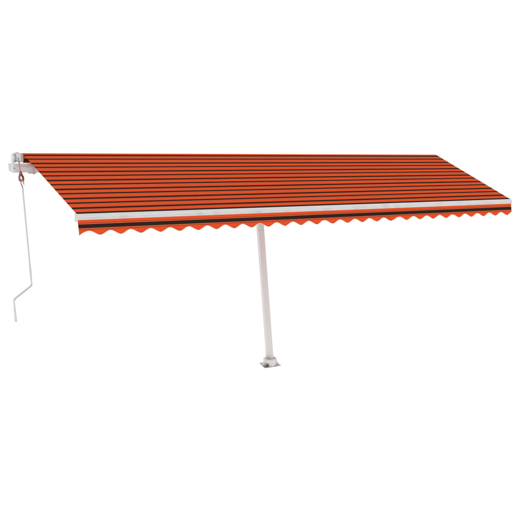 Copertină autonomă retractabilă automat oranj&maro 600x300 cm