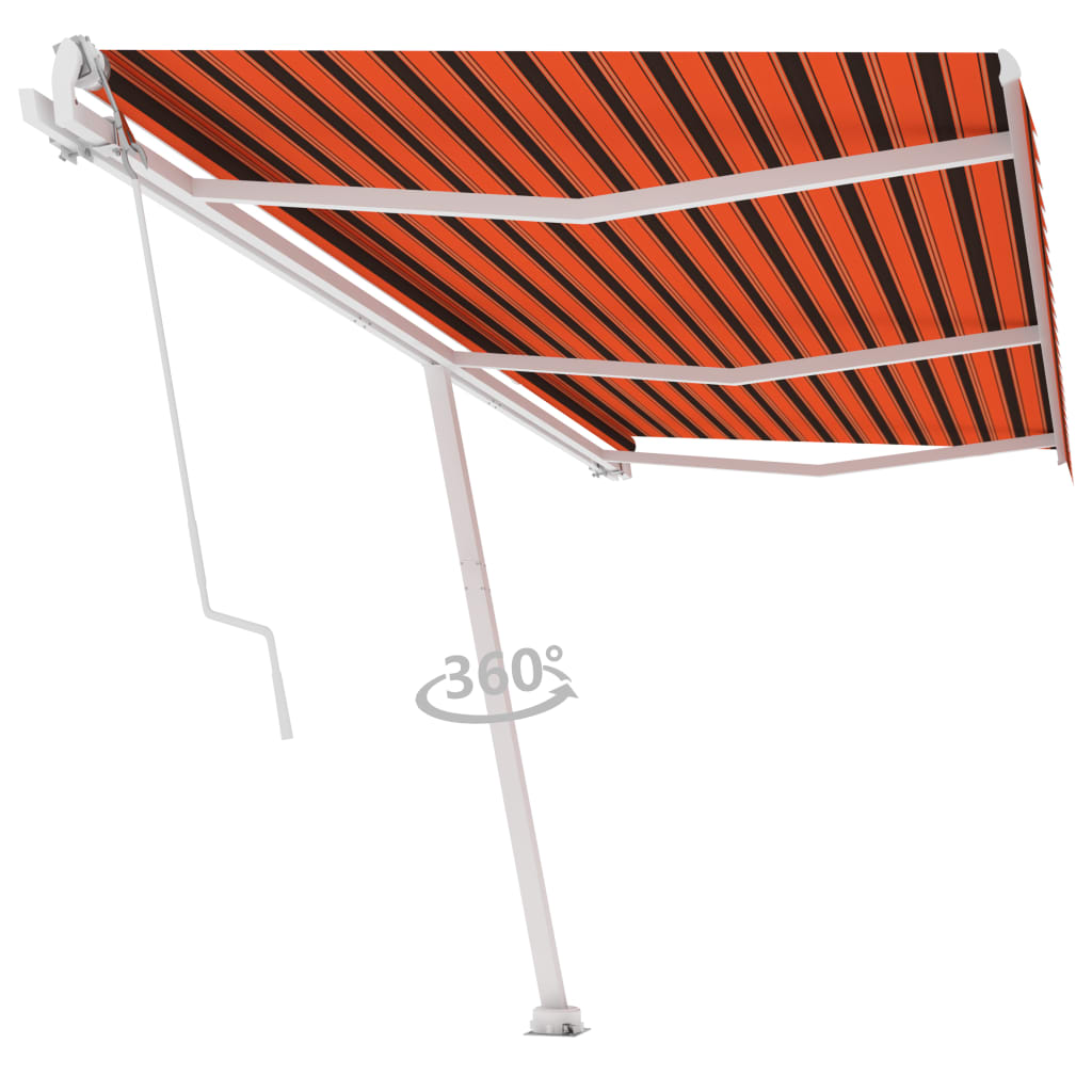 Copertină autonomă retractabilă automat oranj&maro 600x300 cm