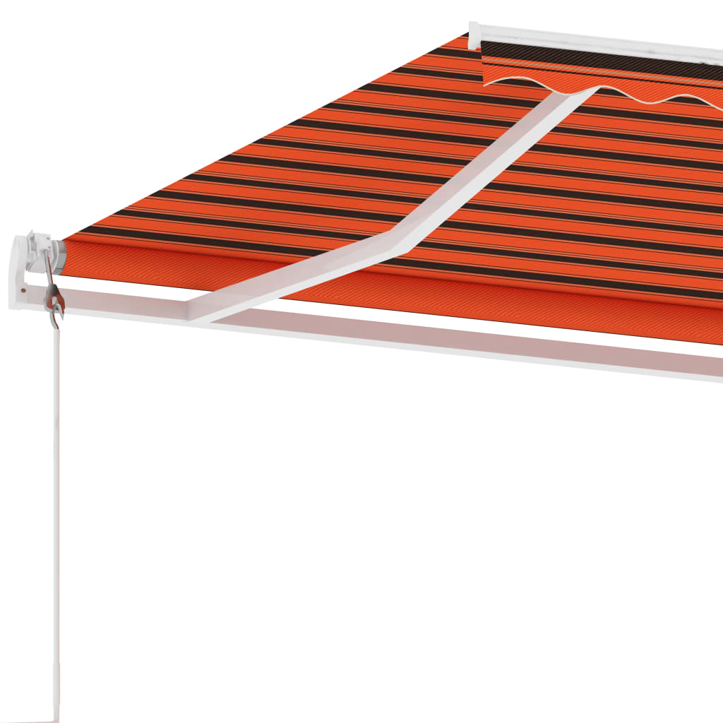 Copertină autonomă retractabilă automat oranj&maro 600x300 cm