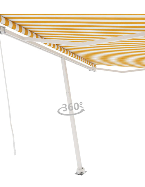 Încărcați imaginea în vizualizatorul Galerie, Copertină autonomă retractabilă manual, galben/alb, 400x350 cm

