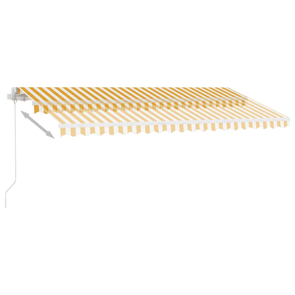 Copertină retractabilă manual cu LED, galben și alb, 400x350 cm