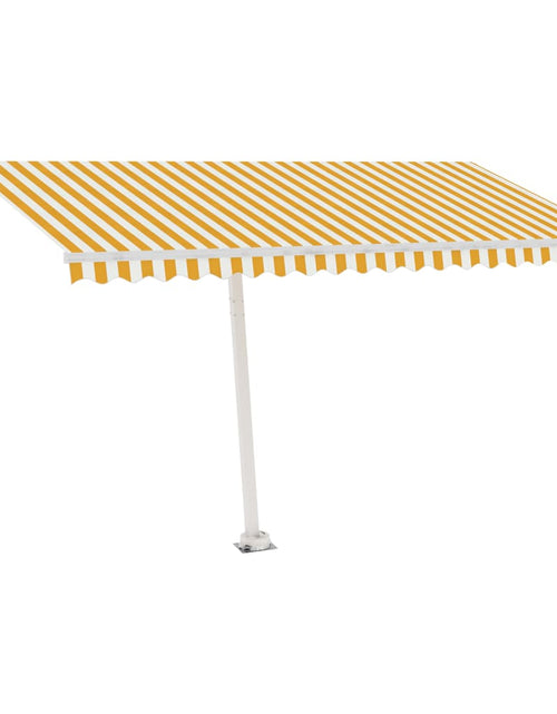 Încărcați imaginea în vizualizatorul Galerie, Copertină retractabilă manual cu LED, galben și alb, 450x350 cm
