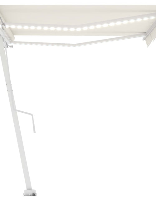 Încărcați imaginea în vizualizatorul Galerie, Copertină automată cu LED &amp; senzor vânt, crem, 450x350 cm
