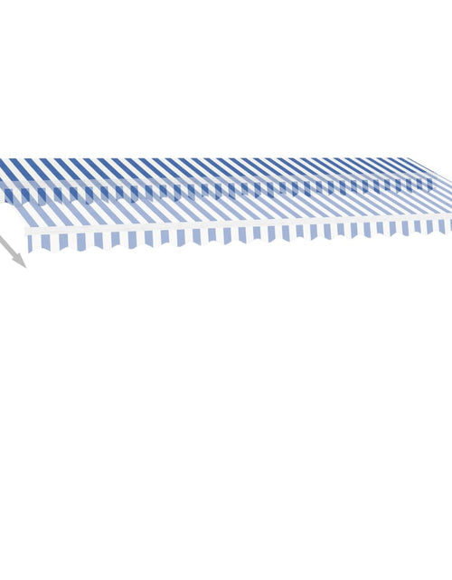 Încărcați imaginea în vizualizatorul Galerie, Copertină autonomă retractabilă automat albastru&amp;alb 500x350 cm
