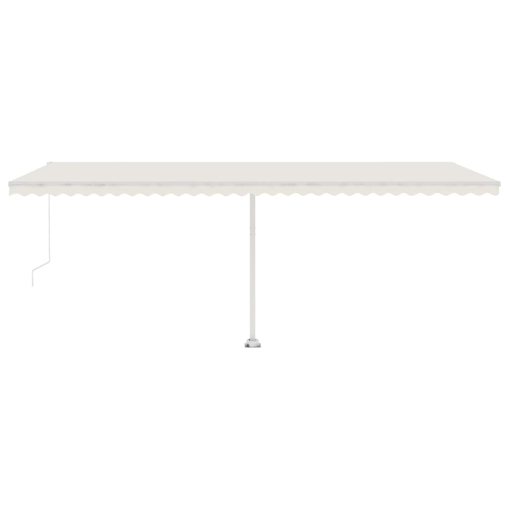 Copertină retractabilă manual cu LED, crem, 600x350 cm