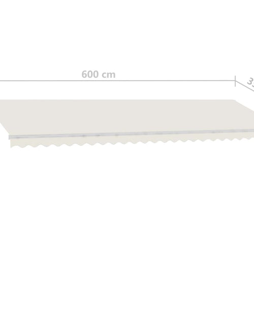 Загрузите изображение в средство просмотра галереи, Copertină retractabilă manual cu LED, crem, 600x350 cm
