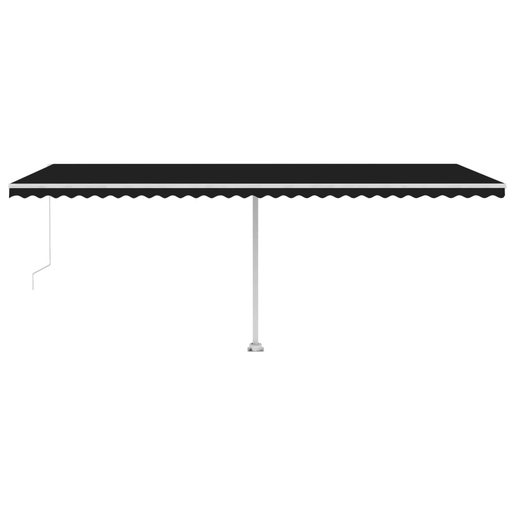 Copertină retractabilă manual cu LED, antracit, 600x350 cm