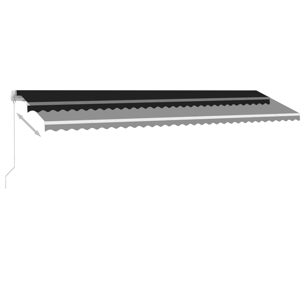 Copertină retractabilă manual cu LED, antracit, 600x350 cm