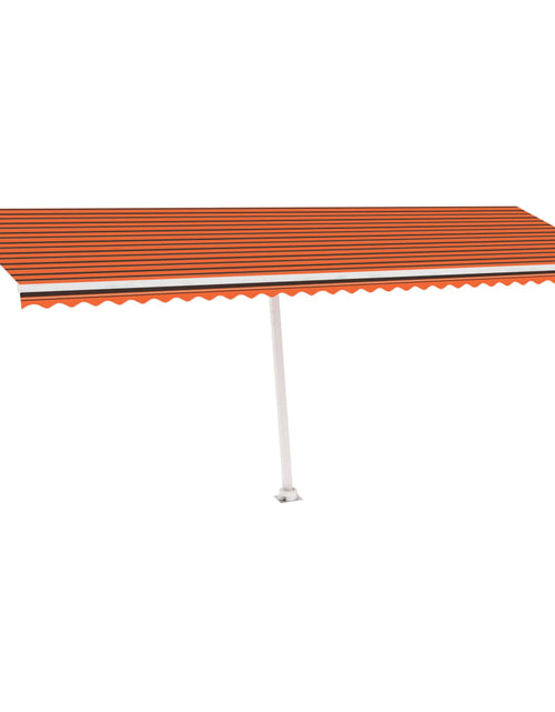 Încărcați imaginea în vizualizatorul Galerie, Copertină retractabilă manual, LED, portocaliu/maro, 600x350 cm
