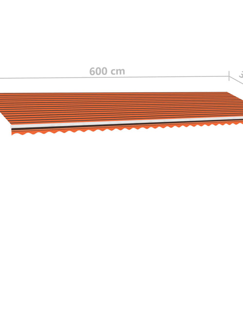 Încărcați imaginea în vizualizatorul Galerie, Copertină retractabilă manual, LED, portocaliu/maro, 600x350 cm
