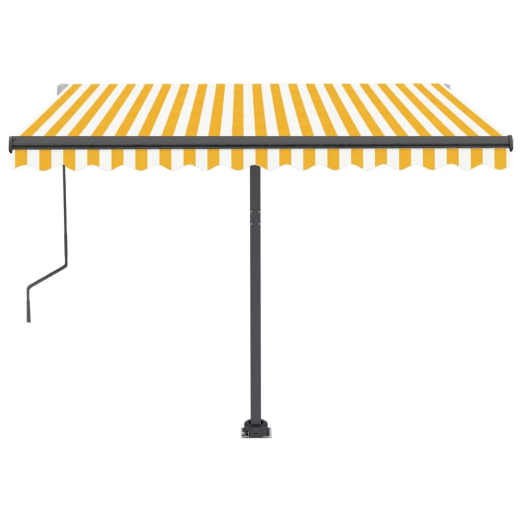 Copertină autonomă retractabilă automat galben&alb 300x250 cm - Lando