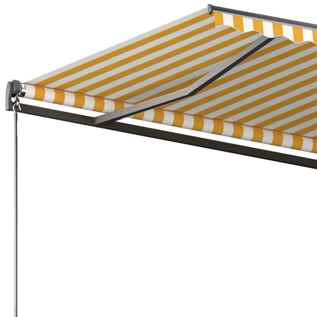 Copertină autonomă retractabilă automat galben&alb 300x250 cm - Lando