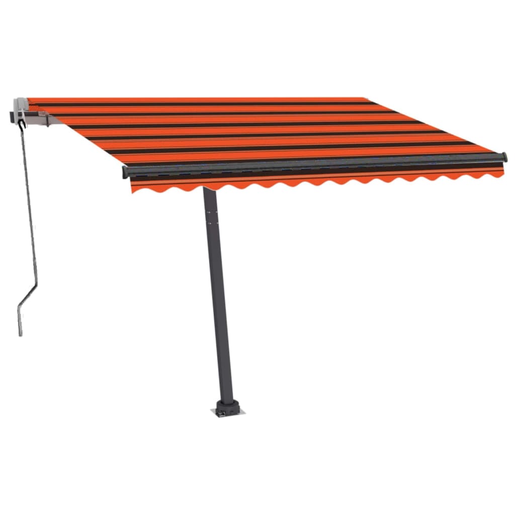 Copertină autonomă retractabilă automat oranj&maro 300x250 cm