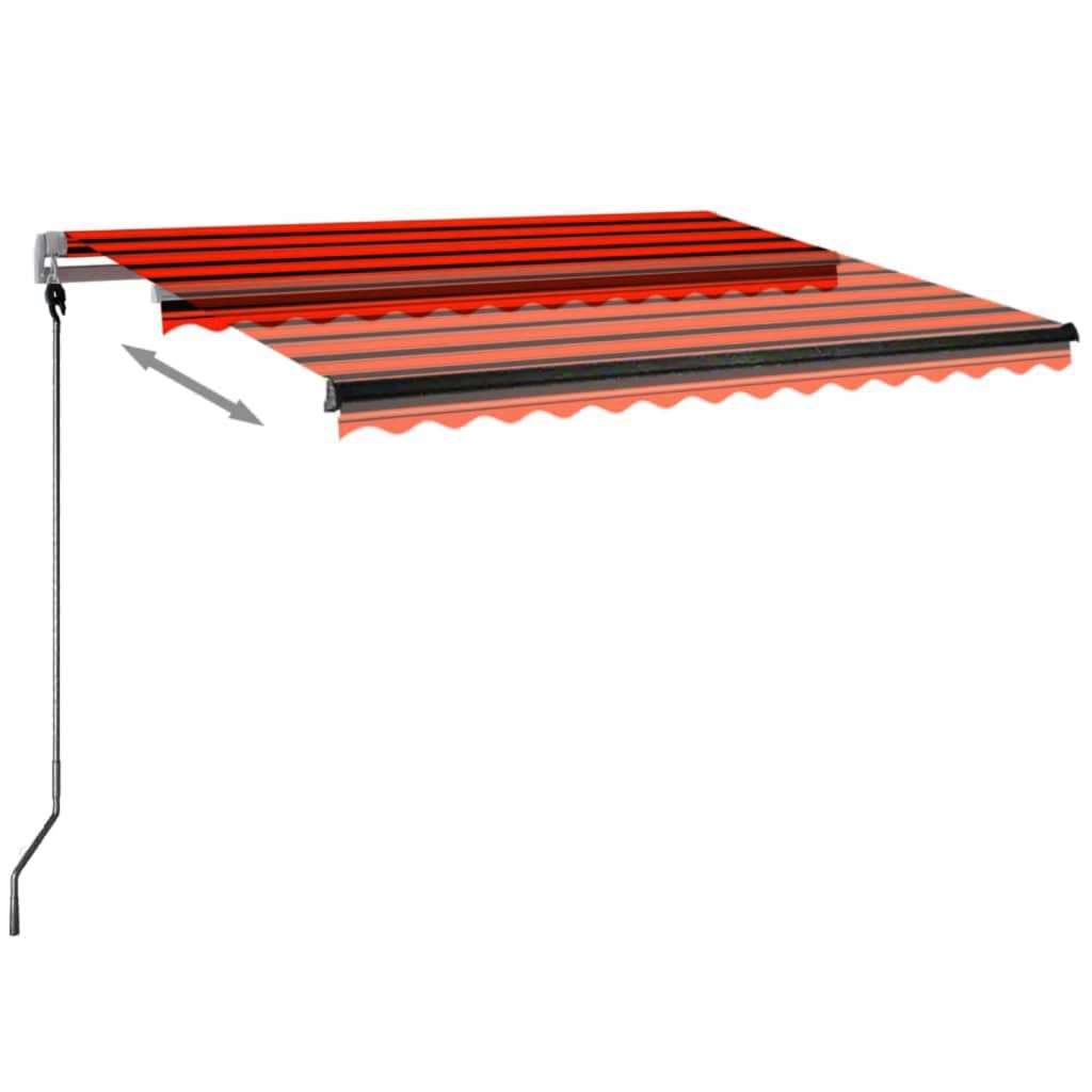 Copertină autonomă retractabilă automat oranj&maro 300x250 cm