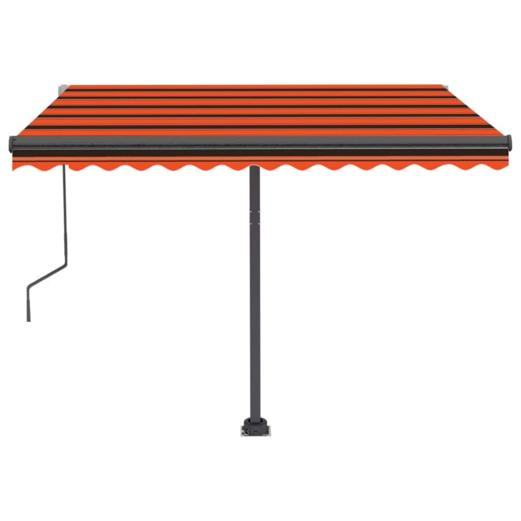 Copertină autonomă retractabilă automat oranj&maro 300x250 cm