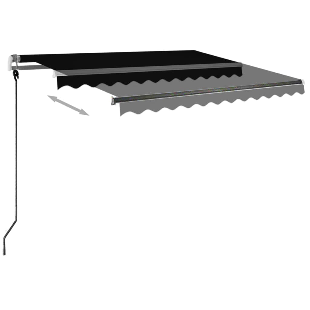 Copertină retractabilă manual cu LED, antracit, 350x250 cm