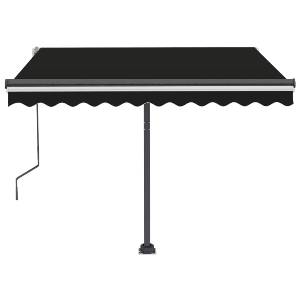 Copertină retractabilă manual cu LED, antracit, 350x250 cm