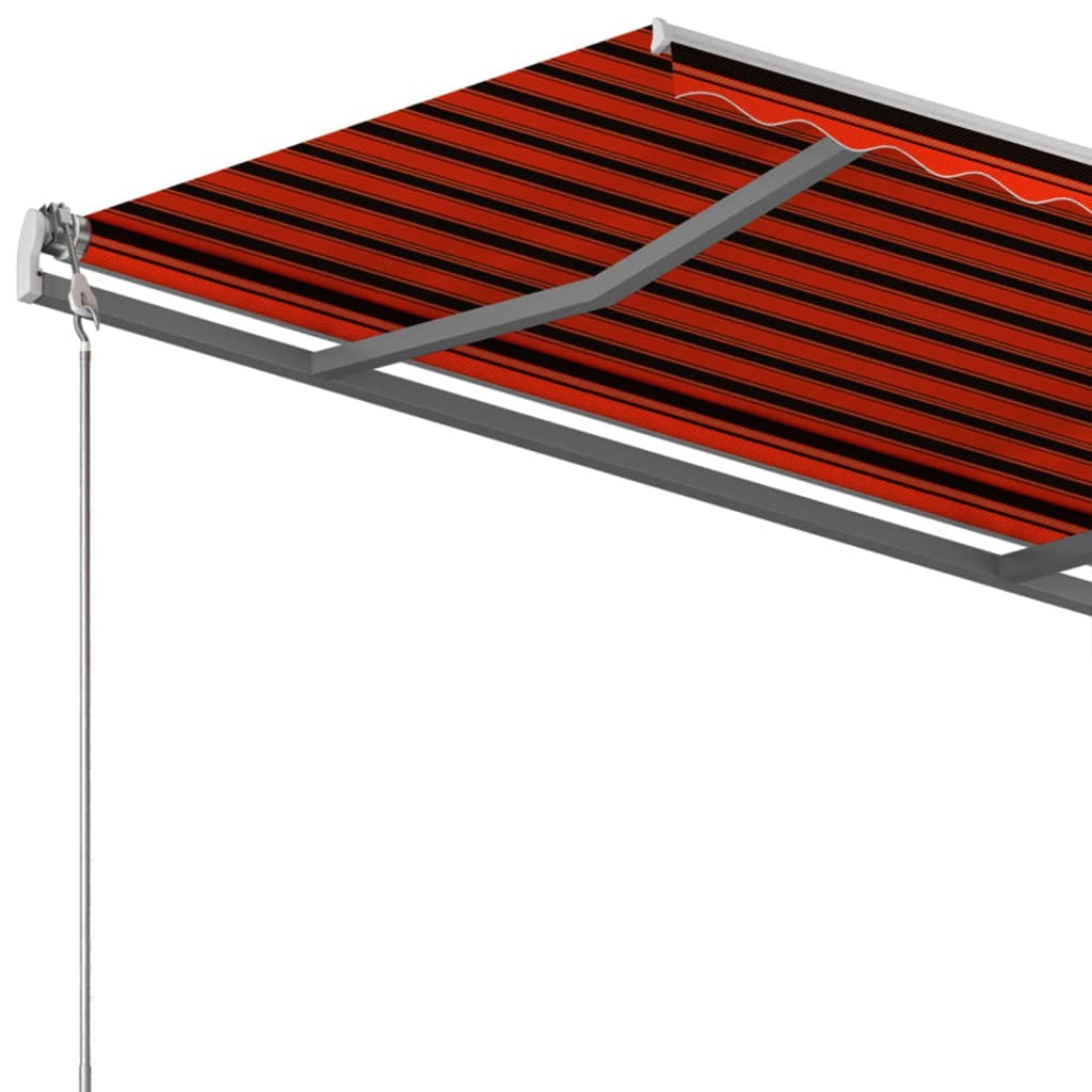 Copertină autonomă retractabil manual portocaliu/maro 400x300cm