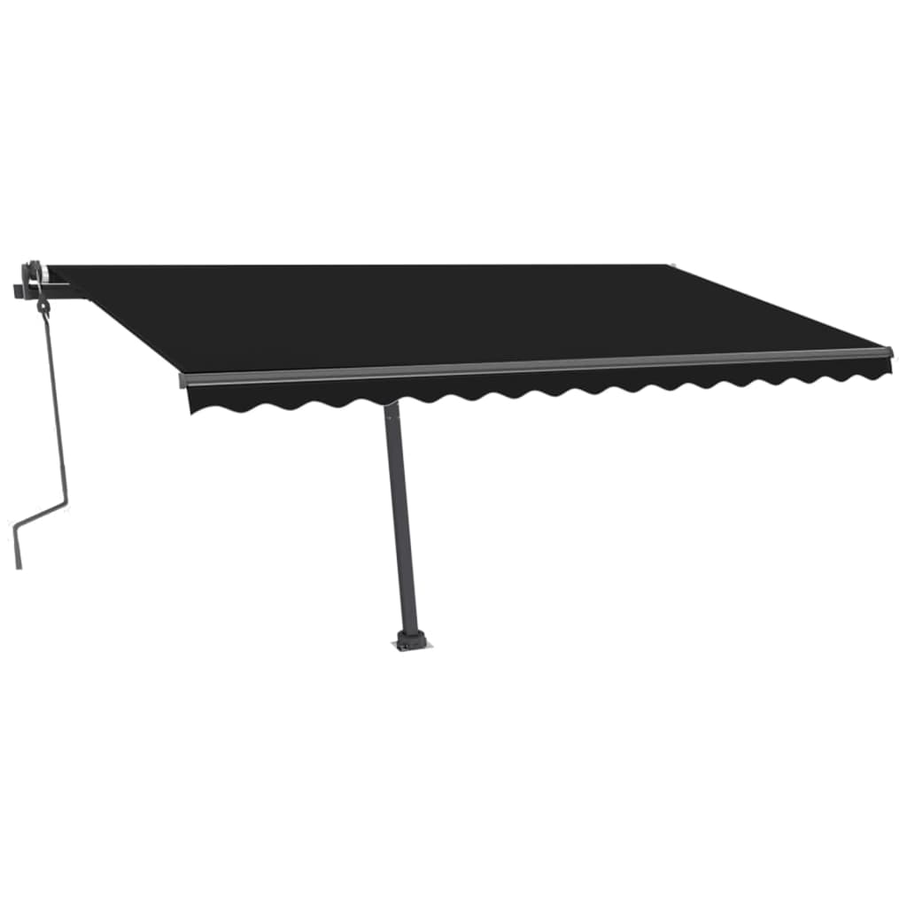 Copertină retractabilă manual cu LED, antracit, 400x300 cm