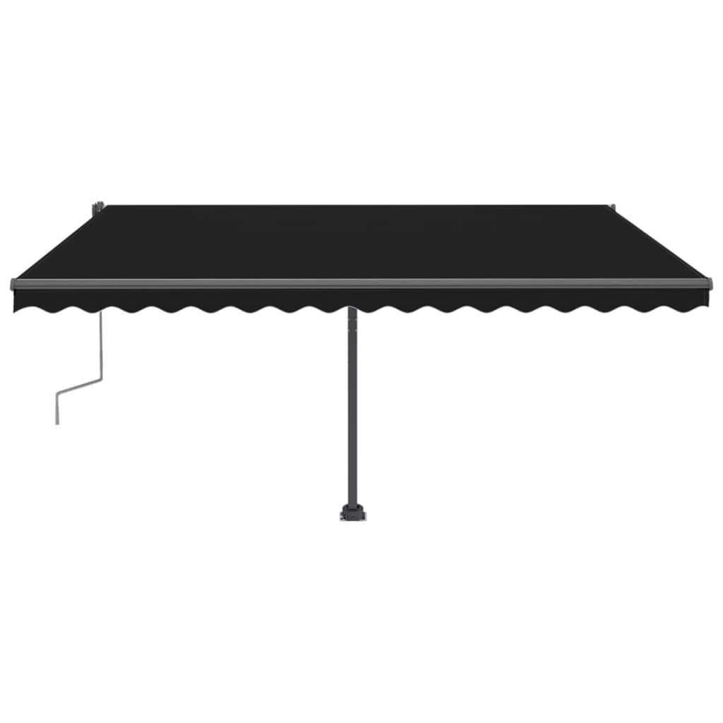 Copertină retractabilă manual cu LED, antracit, 400x300 cm