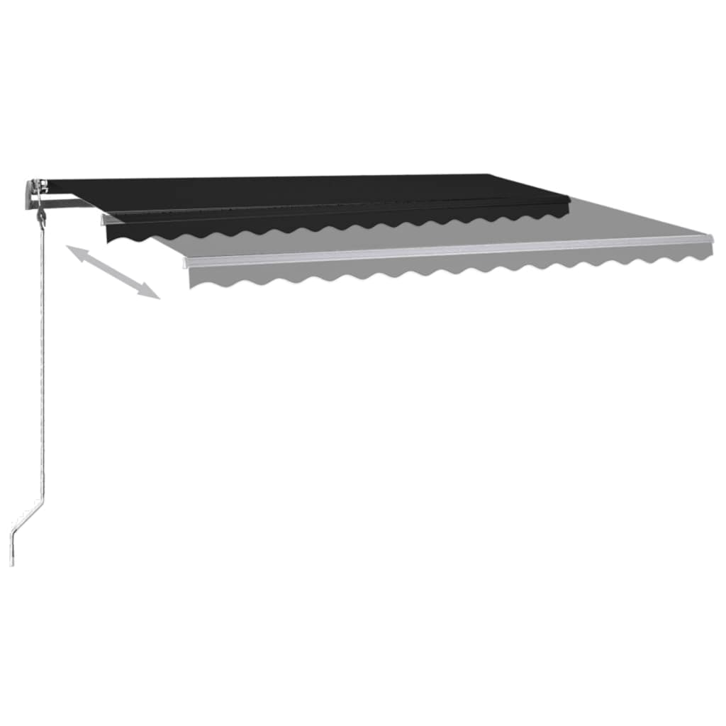 Copertină retractabilă manual cu LED, antracit, 400x300 cm