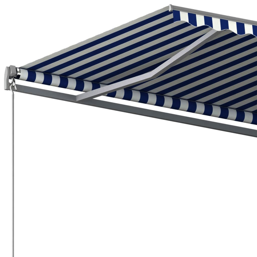 Copertină autonomă retractabilă automat albastru&alb 400x300 cm