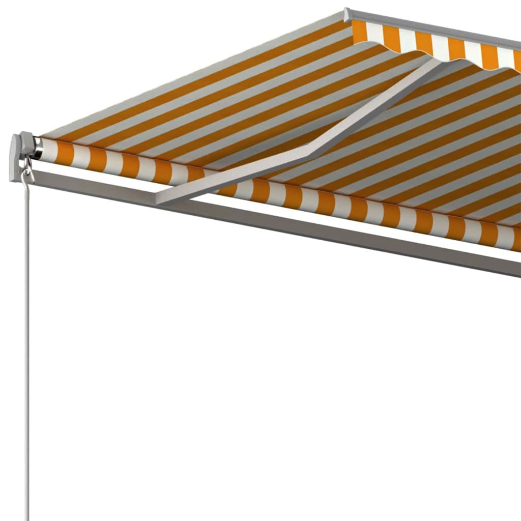 Copertină autonomă retractabilă automat galben&alb 400x300 cm