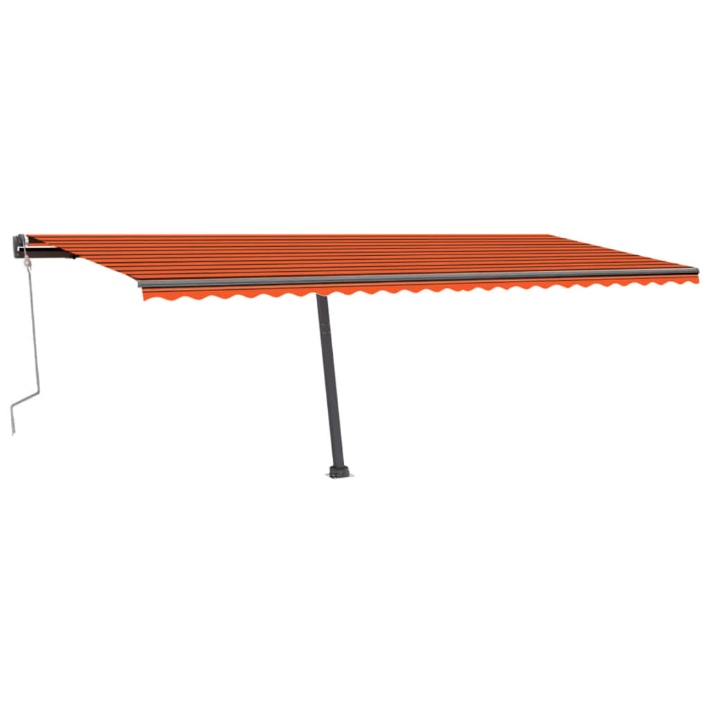 Copertină retractabilă manual, portocaliu/maro, 600x300 cm