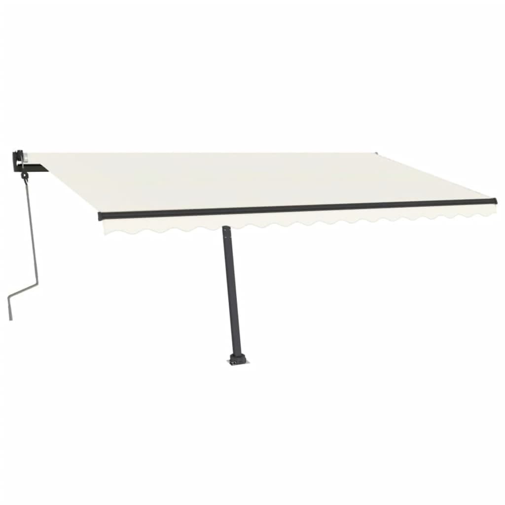 Copertină autonomă retractabilă manual, crem, 400x350 cm